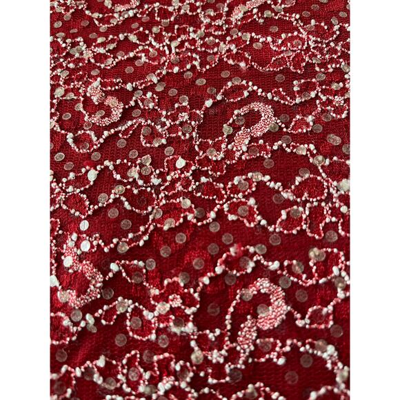 KATHIE LEE SHORT SLEEVE RND NECK PULL-OVER DRESSY BLOUSE, WOMENS, 3X, RED SILVER - Picture 9 of 10